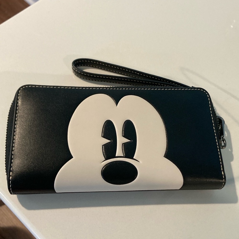 Coach Black and White Mickey Mouse Wallet